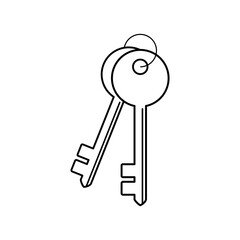  Key icon isolate on white background.