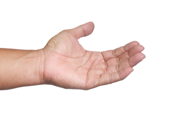 PNG file A hand stretched out, palm up, suggesting offering or receiving. It provides a visual for concepts like support and generosity. on transparent background PNG