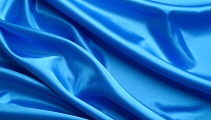 Obraz premium Smooth, vibrant blue fabric folds