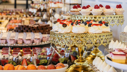Sweets on wedding banquet table