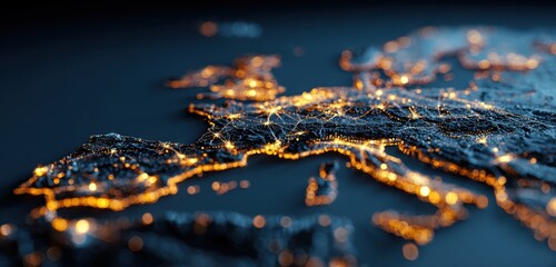 A stunning visual representation of a global network, showcasing connectivity and technological advancements across the world.