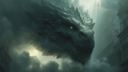 Obraz premium An evil ancient giant python