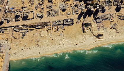 the coast of the Gaza Strip on the Mediterranean Sea October 2025