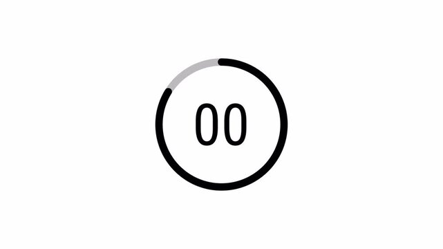 5 second countdown animation from 5 seconds to 0 seconds on a transparent background,  countdown timer with alpha channel.  


