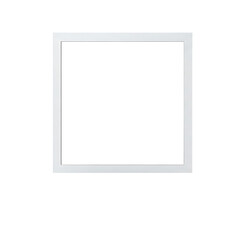 A simple white square frame with center isolated on a transparent background isolated on transparent background