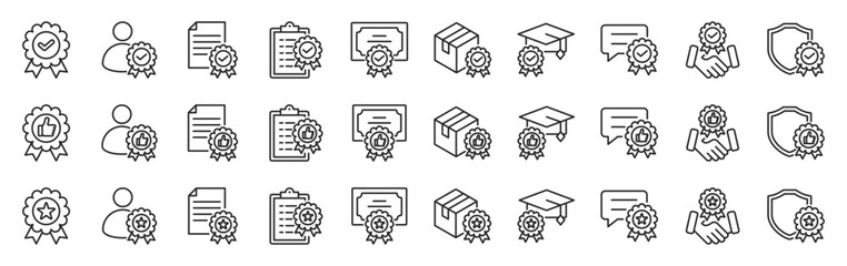 quality icon pack outline style vector collection for excellence and performance