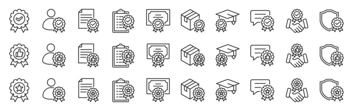 quality icon pack outline style vector collection for excellence and performance