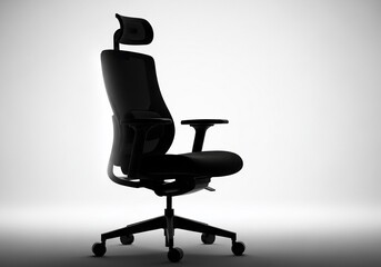 Sleek ergonomic office chair in minimalist black design ideal for modern work spaces and promoting healthy posture with adjustable features and comfortable support