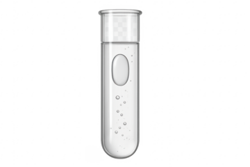 Test tube with clear liquid and bubbles