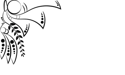 Abstract Floral Corner Border Vector – Decorative Modern Frame Element