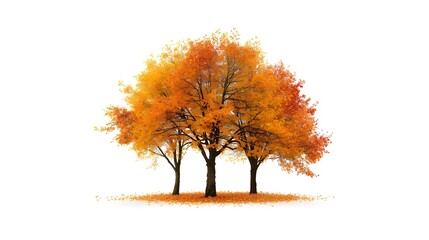 Fototapeta premium Autumn Forest Path Icon Isolated on White Background 