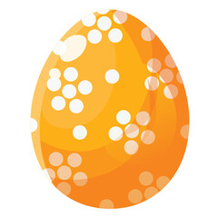 A Glossy Orange Easter Egg Decorated With White Polka Dots And Soft Bokeh Effects On A Transparent Background