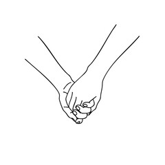 Close-up of two hands gently holding each other, symbolizing connection, support, and unity in a minimalistic style