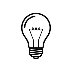 Bright incandescent light bulb with a classic screw base symbolizing innovation and ideas in a minimalistic style