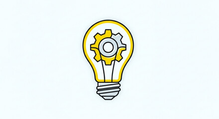 A light bulb with gears inside, symbolizing idea, innovation, and technology vector illustration