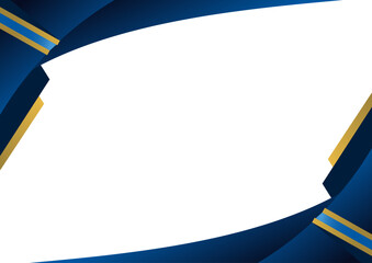 elegant frame border banner blue navy and golden certificate islamic design