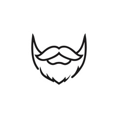 Minimalist Line Drawing of a Bearded Man with a Mustache and Pointed Ears