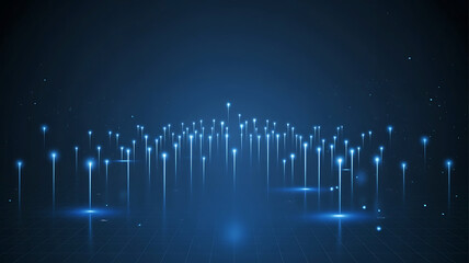 Fototapeta premium Blue Light Abstract Technology Background with Glowing Lines and Dots Digital Communication Network Concept
