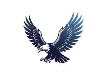 Fototapeta premium Powerful eagle in dynamic flight with wings spread wide, symbolizing freedom, strength, and ambition for bold branding and impactful designs.