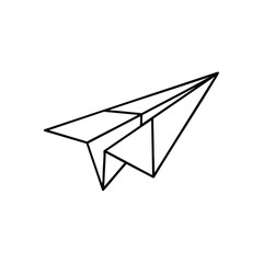 Minimalist Line Art of a Paper Airplane with Geometric Design on