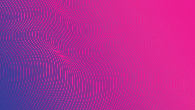 Abstract pink and blue neon gradient background with wavy distorted lines texture