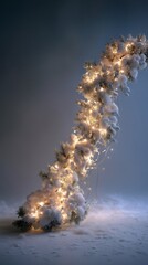 Snowy Christmas Arch with Warm Lights