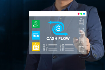 cash flow and financial management plans, evaluating profit, and return on investment. Checklist and calculate income and expenses, finance and accounting, investment money, and loan credit