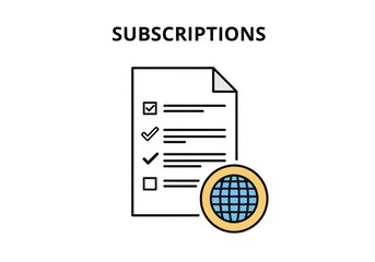 Streamline your business operations with this modern icon representing global subscriptions and managed services for effortless organization and efficiency