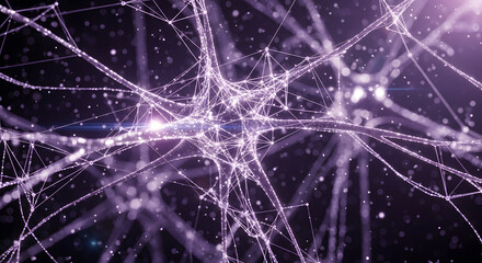 Neural Network Light Vol. 43 &ndash; Abstract AI Synapse Connection Background