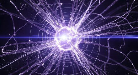 Neural Network Light Vol. 30 &ndash; Abstract AI Synapse Connection Background
