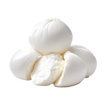 Buffalo mozzarella isolated on transparent background