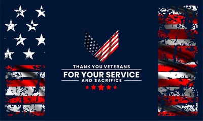 thank you veterans for your service and sacrifice design concept 
,templates for poster, cover, banner, social media