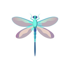 A teal dragonfly art on transparent background