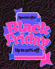 Black Friday sale banner with retro style