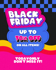 Black Friday sale banner with retro style