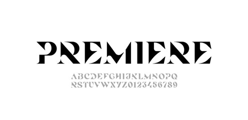 Exquisite alphabet serif decorative font, posh lettering perfect for logotypes, wedding invitations, or fashion and magazine design, letters and numbers, vector illustration 10EPS