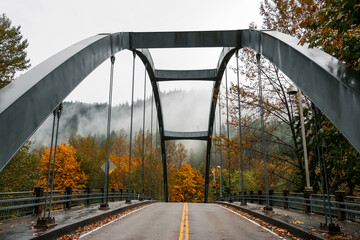 North Fork Skykomish river Bridge in North Cascades national forest near Index village , Washington state.