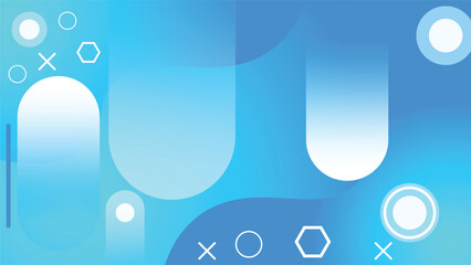 Modern abstract light blue background featuring soft gradient shapes circles and hexagons ideal for digital posters web banners presentations corporate branding and creative projects