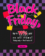 Black Friday sale banner with retro style
