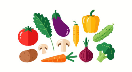 Vibrant assortment of fresh vegetables offers healthy eating and colorful cuisine inspiration, perfect for recipes, menus, or promoting organic produce