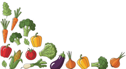 Vibrant vegetable assortment adding a fresh, healthy touch to your projects, perfect for nutrition-themed designs, recipes, and promoting farm-fresh produce