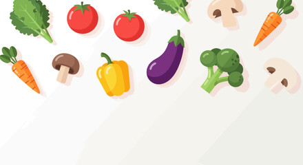 Fresh produce assortment of colorful vegetables, inviting healthy eating and vibrant culinary creations, a modern flat lay for organic food concepts