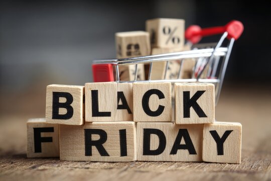 Black friday shopping event blocks with mini cart