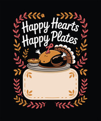 Thanksgiving Turkey Day Vector Illustration | Happy Thanksgiving Typography Design | Cute Turkey Character Graphic | Autumn Harvest Celebration | Fall Leaves and Pumpkin Feast Gobble Holiday Artwork