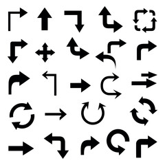 Set of diverse scalable vector arrows for navigation and directional graphics vector