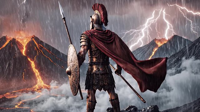 The Last Stand: A Cinematic Portrait of a Spartan Hero's Final Vigil

