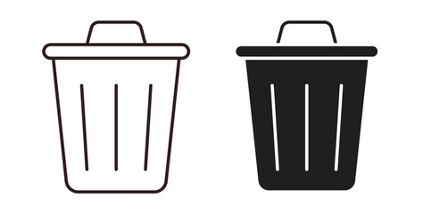 Trash icon concept. Logo symbol for web and mobile. Pixel Perfect.