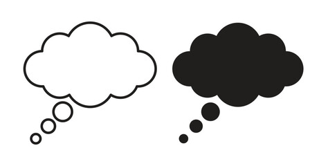 Think bubble icon concept. Logo symbol for web and mobile. Pixel Perfect.