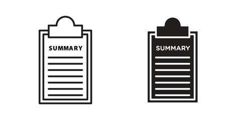 Summary icon concept. Logo symbol for web and mobile. Pixel Perfect.