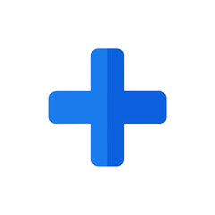 Obraz premium A blue plus sign on transparent background